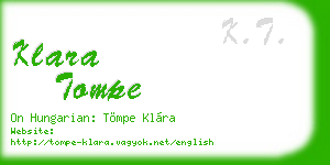 klara tompe business card