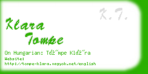 klara tompe business card